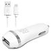 For Sony Ericsson Xperia X10 / 2.1 Amp USB Car Charger Adapter + 5 Feet Micro USB Cable 2 in 1 Accessory Kit White