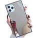 Designed for iPhone 14 Plus Mirror Case Square Phone Case for Women Girls Makeup Cute Glass Glossy Mirror Back Shockproof Soft Silicone Bumper TPU Frame Protective Case for iPhone 14 Plus