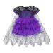 Toddler Baby Girl Halloween Costumes Spider Tulle Dress Ball Gown Dress Lace Cloak Outfit Vampire Witch Costume