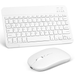 Rechargeable Bluetooth Keyboard and Mouse Combo Ultra Slim Full-Size Keyboard and Mouse for Lenovo ThinkPad X1 Carbon G3 Laptop and All Bluetooth Enabled Mac/Tablet/iPad/PC/Laptop - Pure White