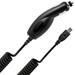 For Sony Ericsson Vivaz Rapid Micro USB Car Power Charger - 3 feet Coiled Cord Black