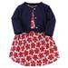 Touched by Nature Baby Girls Organic Cotton Dress and Cardigan Red Flowers 9-12 Months