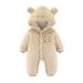 BJUTIR Baby Toddler Cute Bodysuits Boys Girls Long Sleeve Cute Cartoon Animals Solid Bear Ears Hooded Romper Jumpsuit Coat Outfit Clothes For 3-6 Months