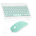 Rechargeable Bluetooth Keyboard and Mouse Combo Ultra Slim Full-Size Keyboard and Ergonomic Mouse for Dell Inspiron 7000 13.3 2-in-1 Laptop and All Bluetooth Enabled Mac/Tablet/iPad/PC/Laptop - Teal