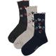 ewers - Socken Blümchen Mit Rüschen 3Er-Pack In Navy/Beige, Gr.31-34