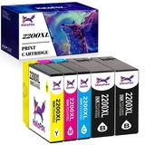 PGI-2200XL PGI 2200 XL Pigment Ink Cartridges Compatible Replacement for Canon PGI-2200 PGI 2200XL for Maxify MB5320 MB5420 MB5120 MB5020 iB4020 iB4120 (2BK 1C 1M 1Y) 5 Pack