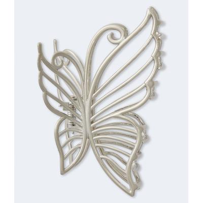Aeropostale Womens' Butterfly Outline Claw Hair Clip - Silver - Size One Size - Cotton