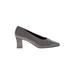 J. Renee Heels: Pumps Chunky Heel Minimalist Gray Print Shoes - Women's Size 9 - Pointed Toe