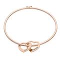MYKA – Personalised Bangle Bracelet with Engraved Heart Shape Charms in Sterling Silver for Woman – Custom Any Name Jewellery–Gifts for Mother’s Day (18ct Gold Plating w/Diamond)