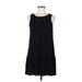 Express Casual Dress - DropWaist Scoop Neck Sleeveless: Black Print Dresses - Women's Size Medium