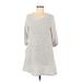 Robert Louis Casual Dress - Sweater Dress: Ivory Marled Dresses - Women's Size Medium
