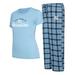 Women's Concepts Sport Carolina Blue/Navy North Tar Heels Arctic T-Shirt & Flannel Pants Sleep Set