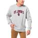 Men's League Collegiate Wear Heather Gray St. John's Red Storm Distressed Arch Over Logo Lightweight Essential Fleece Pullover Sweatshirt