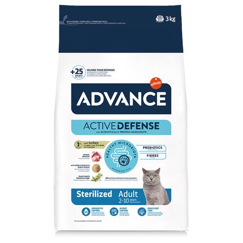 2x 3kg Advance Cat Sterilized Truthahn Katzenfutter trocken