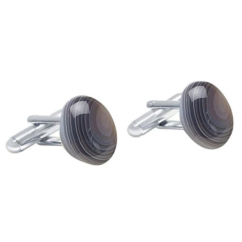 Gemshine – Manschettenknöpfe ‚Achat‘ Herrenschmuck Weiss