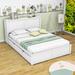 Red Barrel Studio® Deuno Low Profile Platform Bed w/ Shelves & Trundle Wood in Brown/White | 39.4 H x 64 W x 94 D in | Wayfair