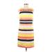 Vince Camuto Casual Dress: Yellow Stripes Dresses - Women's Size 8