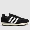 adidas run 60s 3.0 trainers in black & white