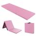 Costway 6 x 2 FT Tri-Fold Gym Mat with Handles and Removable Zippered Cover-Pink