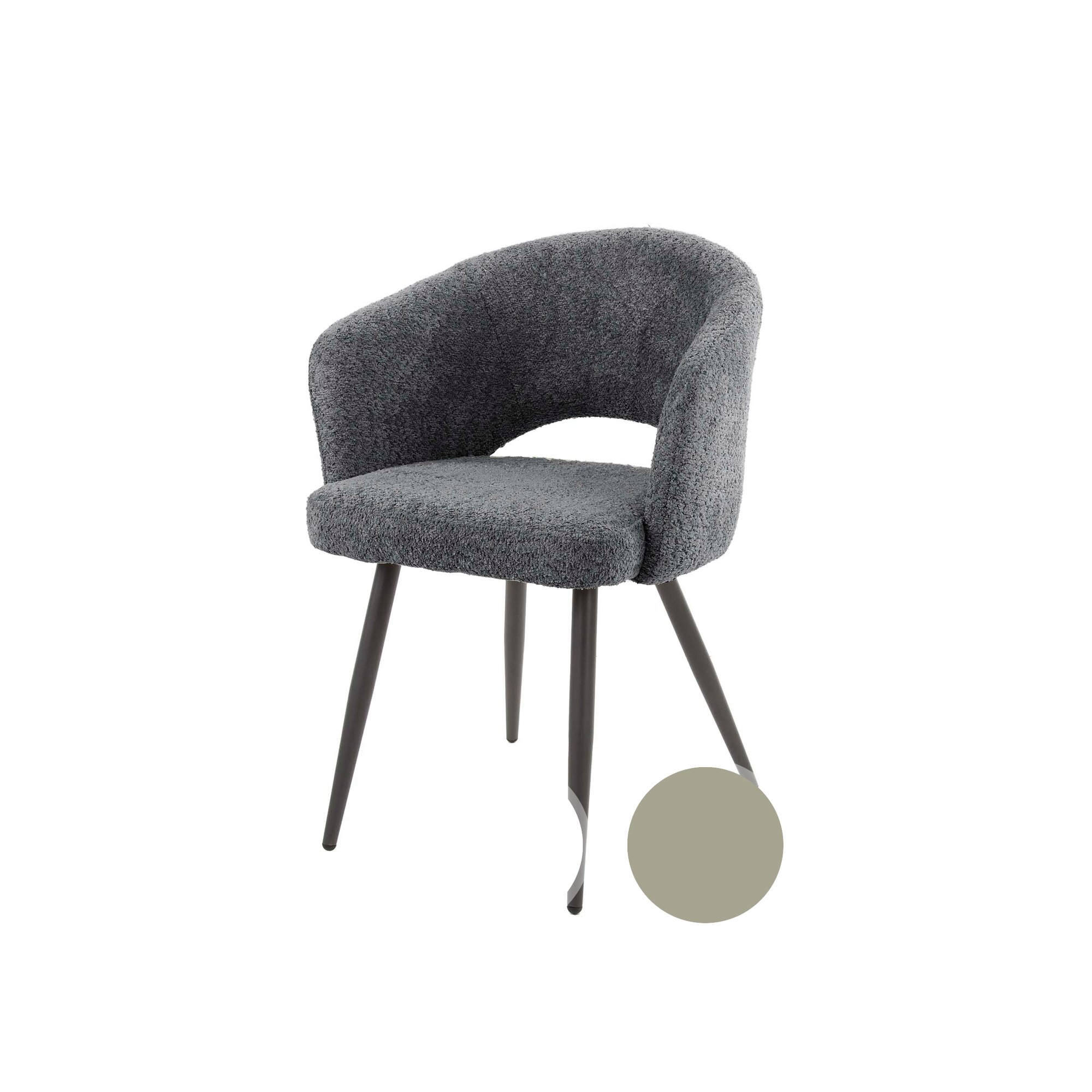 designline »Salon« Esszimmerstuhl Boucle weiss