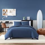 Nautica Longdale Solid Stripe Reversible Navy Duvet Cover Set