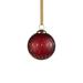 4" Red Frosted & Etched in Gold Glass Ball Ornaments, Set of 6