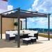 10' x 13' Outdoor Aluminum Retractable Pergola Canopy, Backyard Shade Shelter for Patio Party, Garden, Grill Gazebo