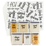 Talented Kitchen 170 Keto Kitchen Pantry Labels for Food Storage Containers Removable Black Script on Clear Stickers for Organizing Ingredients (Water Resistant)