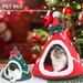 Christmas Hat Pet Nest Keep Warmth Cute Styling Soft Texture Dogs Cats Tent Nest for Home