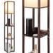 FOLKSMATE Touch Control Shelf Floor Lamp Modern Dimmable LED Floor Lamps with Shelves 2 Fast Charg