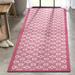 Well Woven Indoor/Outdoor Runner Rug 2 7 x 9 10 Manola Fuschia Red Floral Trellis