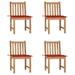 Andoer Patio Chairs 4 pcs with Cushions Solid Teak Wood