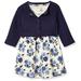 Touched by Nature Baby Girls Organic Cotton Dress and Cardigan Navy Floral 3-6 Months