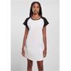 Shirtkleid URBAN CLASSICS "Urban Classics Damen Ladies Contrast Raglan Tee Dress", Damen, Gr. XS, US-Größen, weiß (weiß, schwarz), 100% Baumwolle, elegant, normal, Rundhals, Kurzarm, Kleider