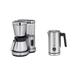 WMF Set Lono Filterkaffeemaschine (800 W, mit Thermoskanne, Filterkaffee, 8 Tassen) und Stelio Milchaufschäumer (500 W, 150-250 ml, Antihaftbeschichtung) cromargan matt / silber