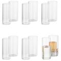 Glasseam Candles Holders Set, 12 Candle Holders for Long Candles, Large Candle Holders Glass Vases for Flowers Tea Light Candles, Hurricane Candle Holders for Pillar Candles for Wedding Centerpiece