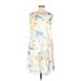 Calvin Klein Casual Dress - A-Line Scoop Neck Sleeveless: White Print Dresses - Women's Size 4
