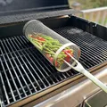 Mir à barbecue cylindrique en acier inoxydable grille de barbecue simple maille étanche camping