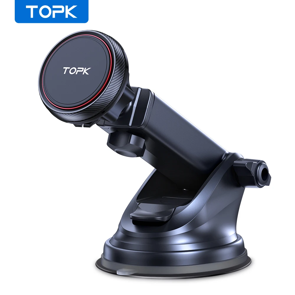 TOPK Support de téléphone magnétique pour voiture Support magnétique pour Smartphone Support mobile GPS dans la voiture pour iPhone 14 13 12 Xiaomi Samsung