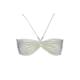 Women's Neutrals / White / Silver The Pearl Shimmer Bandeau Bikini Top Extra Small Inbodi Swim