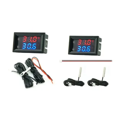 Mini thermomètre numérique à courant continu 4-28V double affichage avec compteur de tension