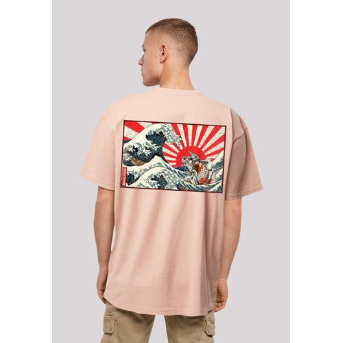 „T-Shirt F4NT4STIC „“Kanagawa Welle Japan““ Gr. 3XL, gelb (amber) Herren Shirts T-Shirts Print“