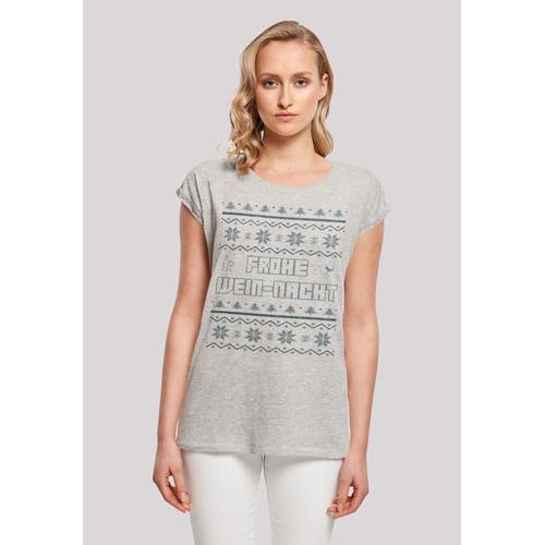 „T-Shirt F4NT4STIC „“Frohe Wein-Nacht““ Gr. XXL, grau (heather grey) Damen Shirts Jersey Print“
