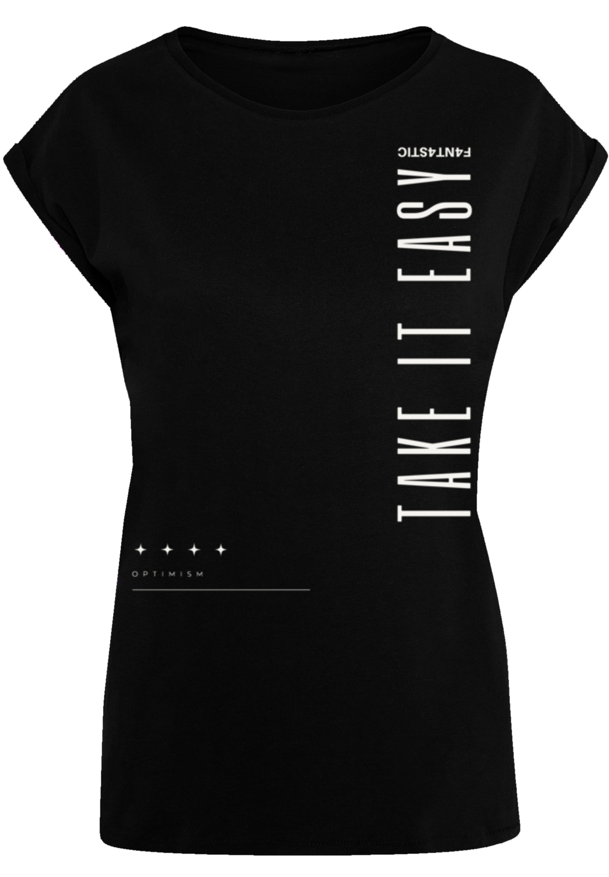 T-Shirt F4NT4STIC "PLUS SIZE Take It Easy", Damen, Gr. 5XL, schwarz, Obermaterial: 100% Baumwolle, regular fit, Rundhals, ohne Bündchen, Shirts T-Shirt, Print