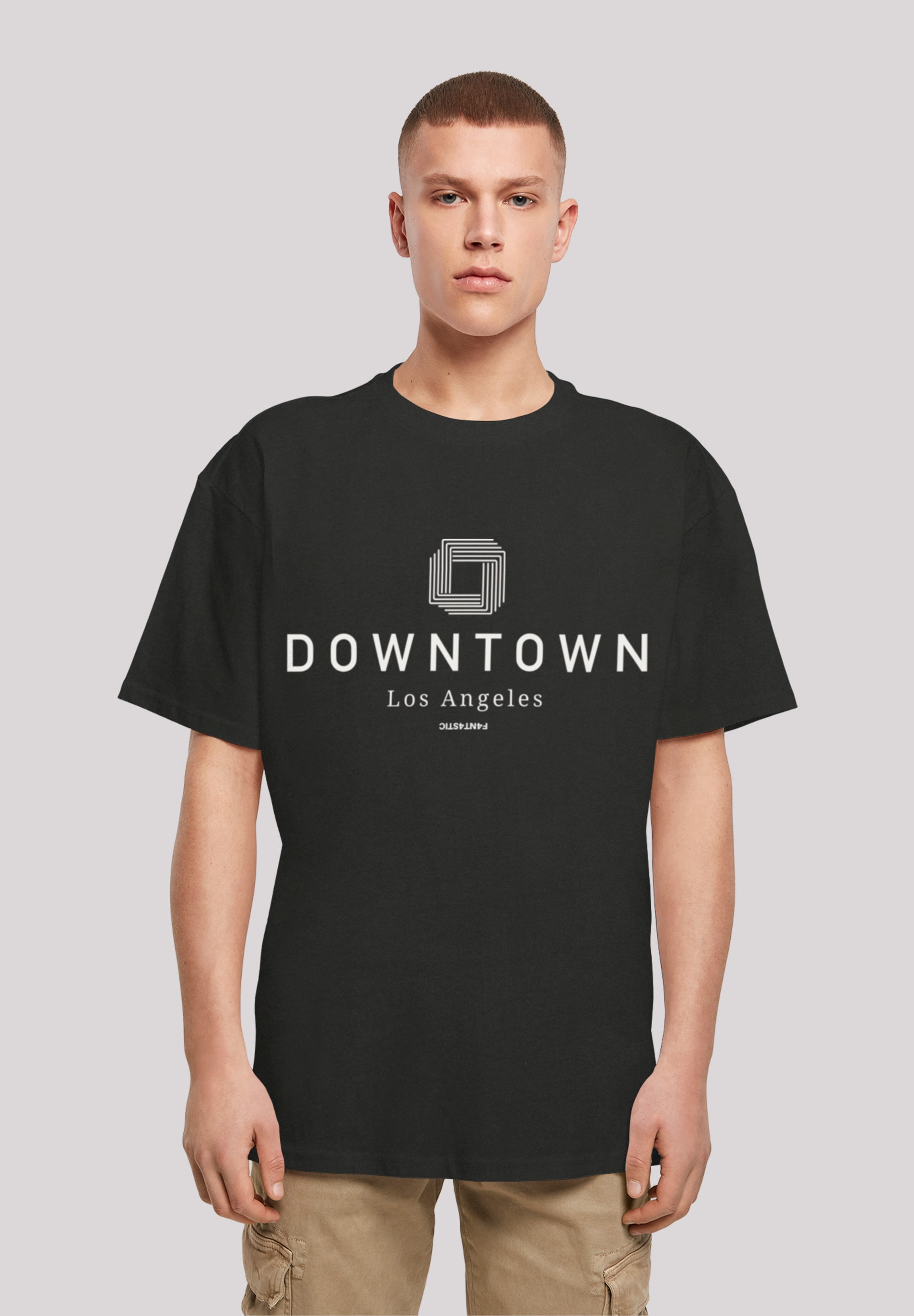 T-Shirt F4NT4STIC "Downtown LA OVERSIZE TEE", Herren, Gr. XXL, schwarz, Obermaterial: 100% Baumwolle, oversize, Rundhals, ohne Bündchen, Shirts, Print Image