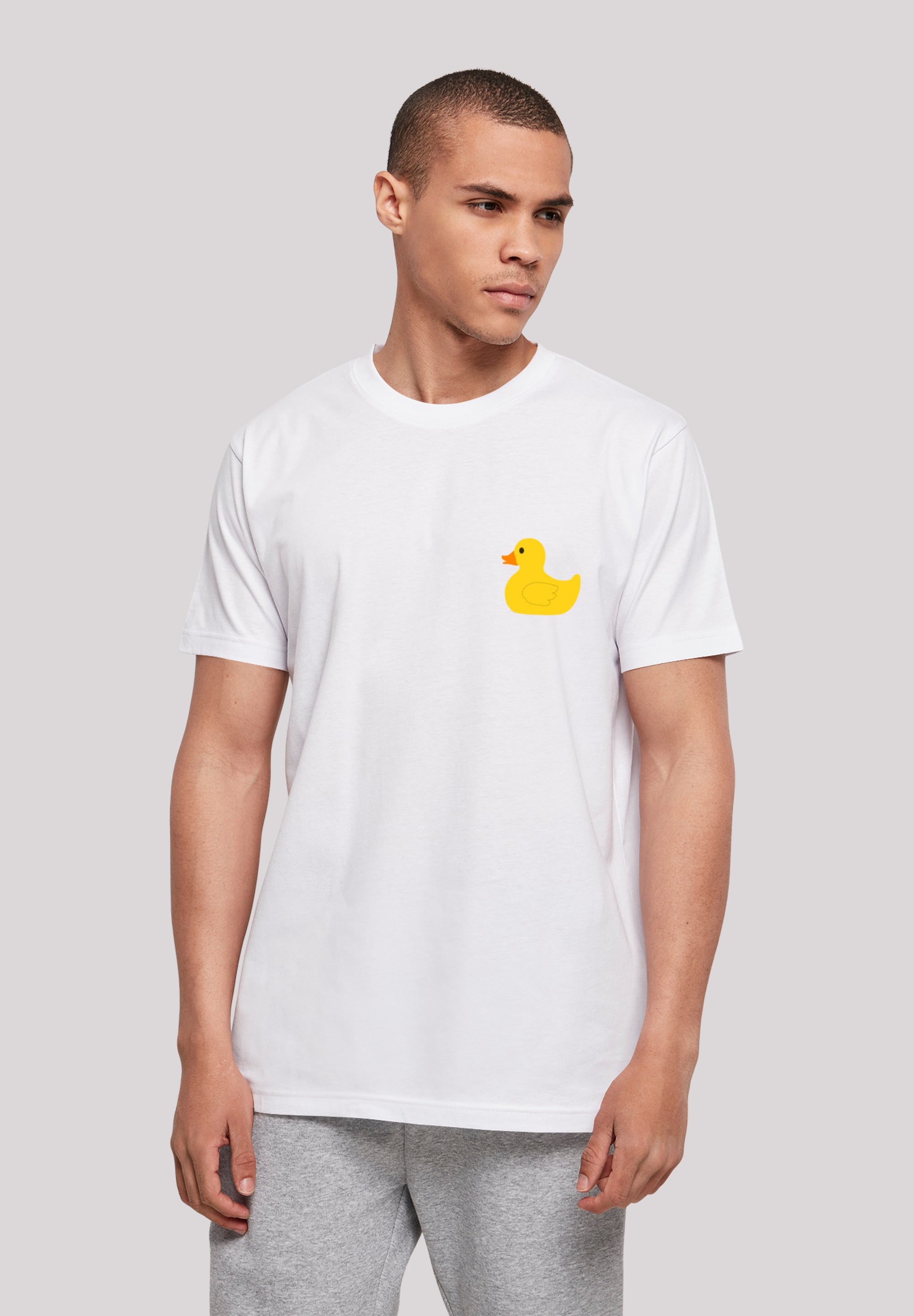 T-Shirt F4NT4STIC "Yellow Rubber Duck TEE UNISEX", Damen, Gr. S, weiß, Obermaterial: 100% Baumwolle, regular fit, Rundhals, ohne Bündchen, Shirts T-Shirt, Print