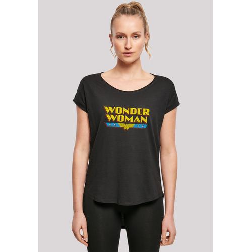 „T-Shirt F4NT4STIC „“DC Comics Superhelden Wonder Woman Crackle Logo““ Gr. L, schwarz Damen Shirts Jersey Print“