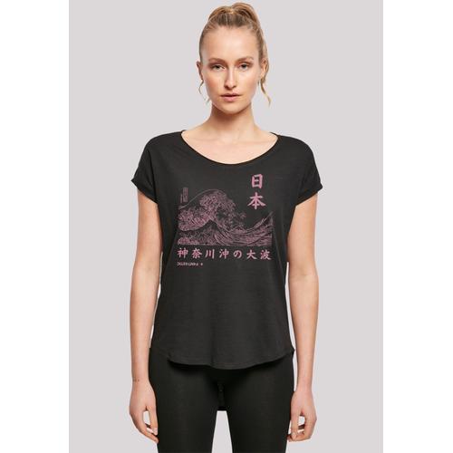 „T-Shirt F4NT4STIC „“Kanagawa Welle Japan Color““ Gr. M, schwarz Damen Shirts Jersey Print“