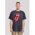 T-Shirt F4NT4STIC "The Rolling Stones Zunge Rot" Gr. XS, blau (navy) Herren Shirts T-Shirts