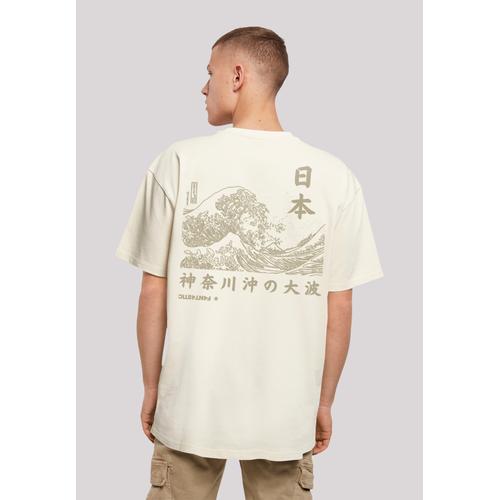 „T-Shirt F4NT4STIC „“Kanagawa Welle““ Gr. XL, beige (sand) Herren Shirts T-Shirts Print“